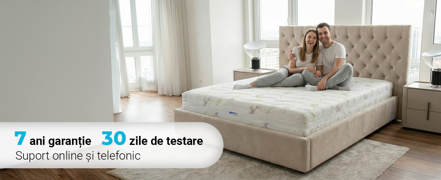 Saltea De Pat Ortopedica, Memory Hd 17+5+1, Lavanda Strong