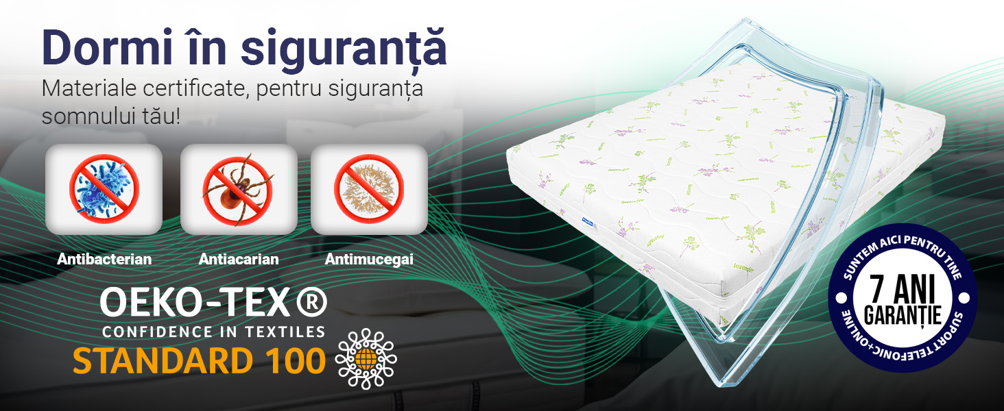 Saltea De Pat Ortopedica, Memory Hd 17+5+1, Lavanda Strong