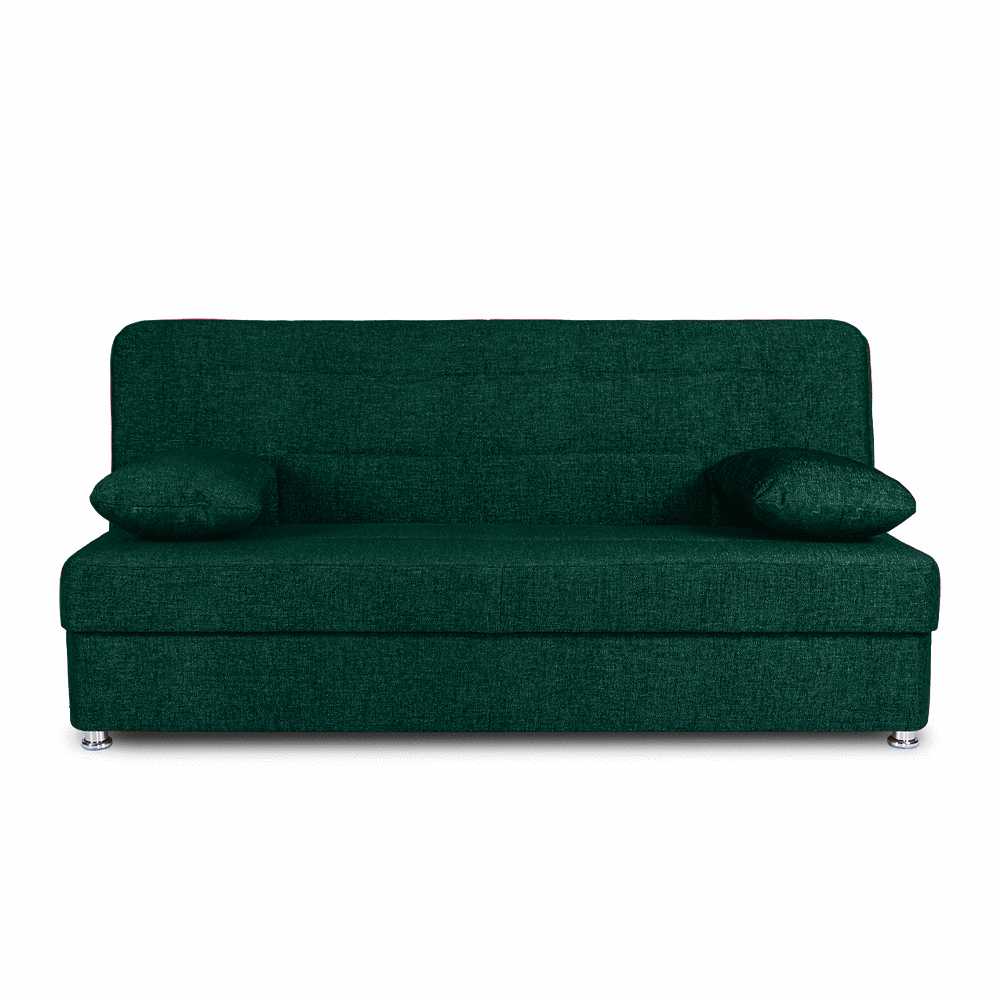 Canapea Extensibila Click Clack, Lada De Depozitare SARA 3, Verde