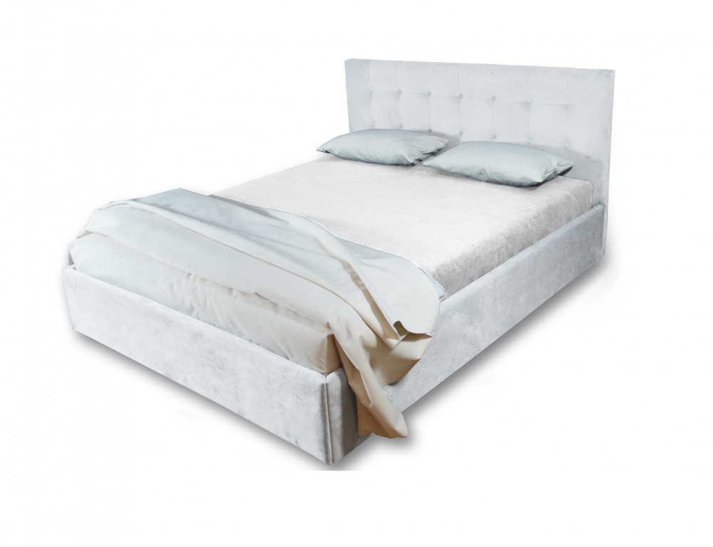 Pat Tapitat Kurt, Material Textil, Cu Somiera Fixa, 140X200, Culoare Alb