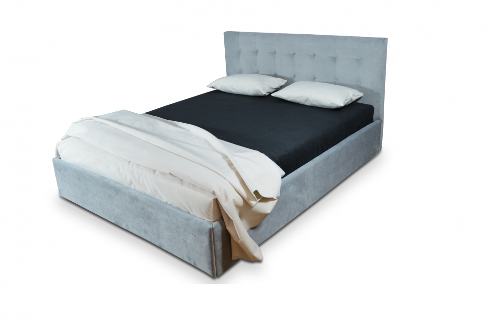 Pat Tapitat Cu Material Textil 180 X 200 , Cu Somiera Fixa, Culoare Gri, Kurt - 1 Pat Tapitat Kurt, Material Textil, Cu Somiera Fixa, 180X200, Culoare Gri