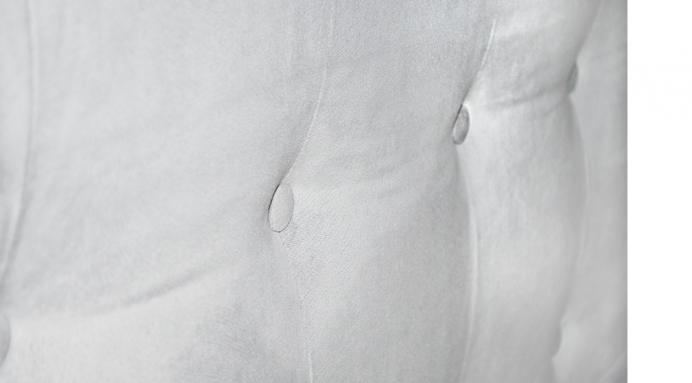 Pat Tapitat Cu Material Textil 90 X 200 , Cu Somiera Fixa, Culoare Alb, Kurt