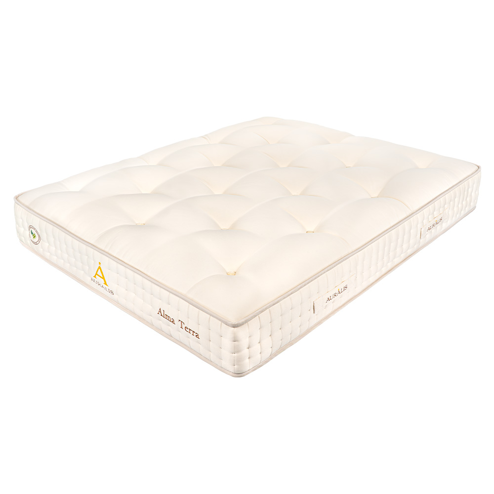 Saltea de pat naturala, 160x200- Alma Terra, Latex 100% natural, bumbac BIO, Arcuri Pocket