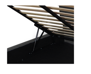 Pat Tapitat Cu Piele Ecologica, 140 X 200 , Cu Sertar Lenjerii Si Somiera Rabatabila, Culoare Gri, Hans - 2 Somiera Rabatabila Ortopedicus