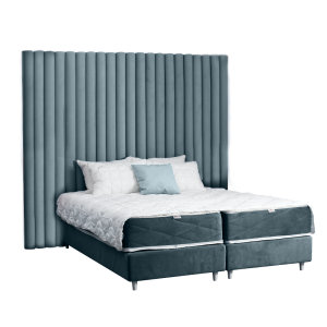 Pat Tapitat, American Cu Boxspring, 160X200, Regal, Gri - 1 Pat Tapitat, American Cu Boxspring, Regal, Ortopedicus