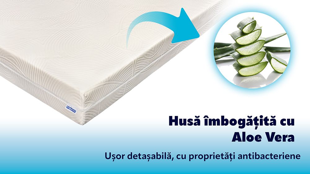 Saltea Super Ortopedica Ergomed, Aloe Vera, Reversibila, 20+1 Cm, 170X200 - 6 Saltea Super Ortopedica Ergomed, Aloe Vera, Reversibila, 20+1 Cm