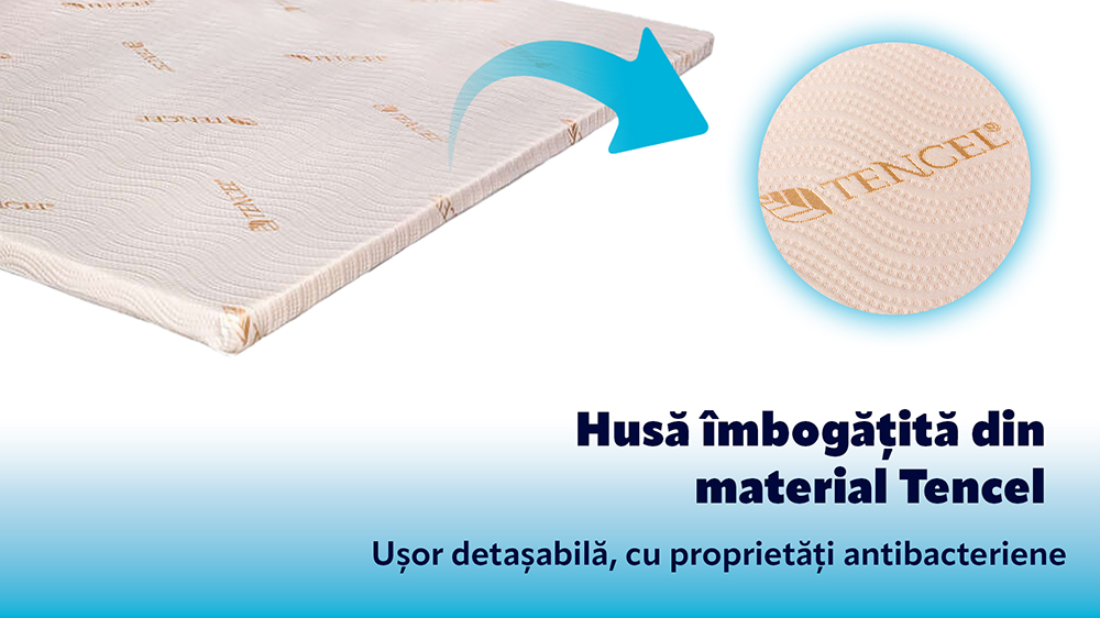 Topper Saltea Memory 5 Cm Tencel, 150 X 200 Cm - 6 Topper Saltea Memory 5 Cm Tencel