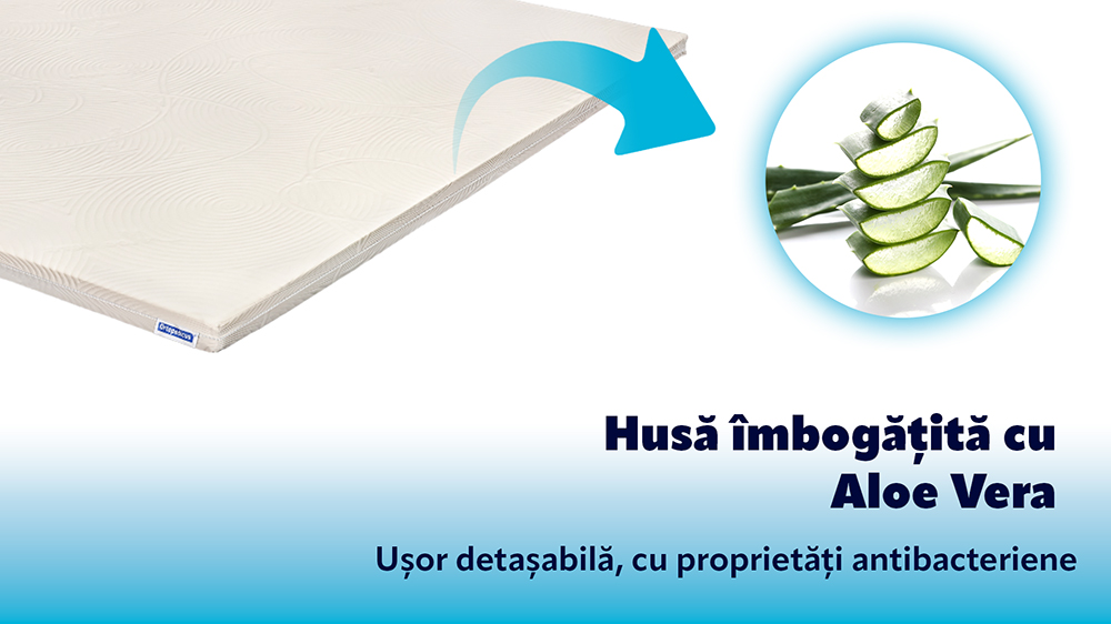 Topper Saltea Ortopedic 140X200 - Latex Gel 3+2+1 Cm, Aloe Vera, Ergomed - 6 Topper Saltea Ortopedic - Latex Gel 3+2+1 Cm, Aloe Vera, Ergomed