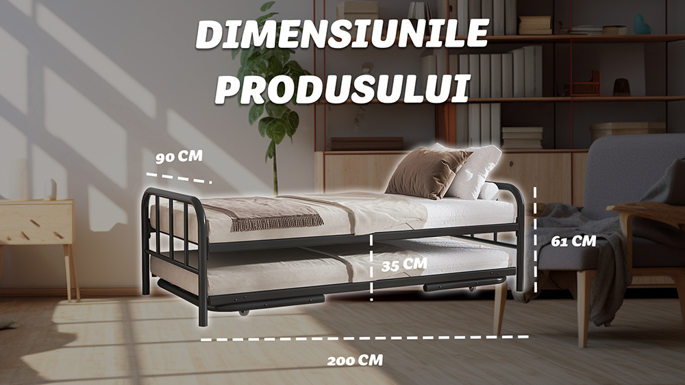 Pat Extensibil Cu Cadru Metalic- Twin Slide