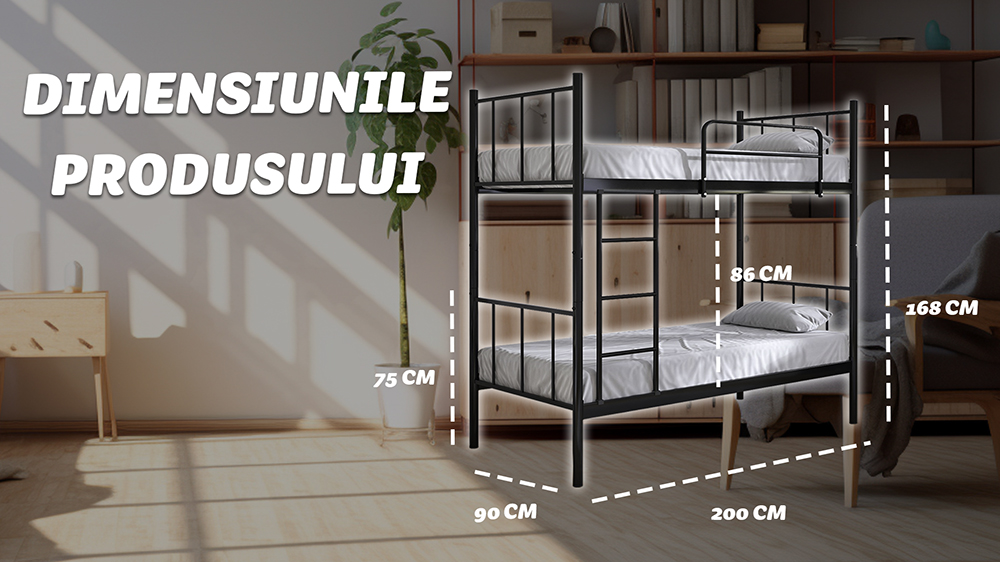 Pat Supraetajat Cu Cadru Metalic- Duoflex