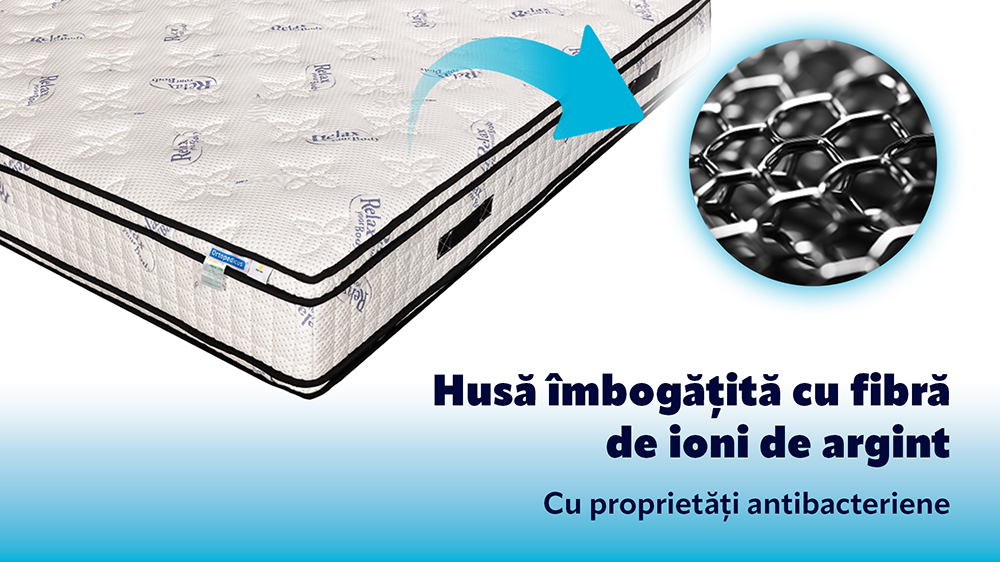 Saltea De Pat Ortopedica Cu Arcuri Pocket, 140×200 – Spuma Cu Memorie, Bio Latex, Ioni De Argint, Bio Bumbac, 32 Cm, Hotel Range - 9 Saltea De Pat Ortopedica Cu Arcuri Pocket – Spuma Cu Memorie, Bio Latex, Ioni De Argint, Bio Bumbac, 32 Cm, Hotel Range