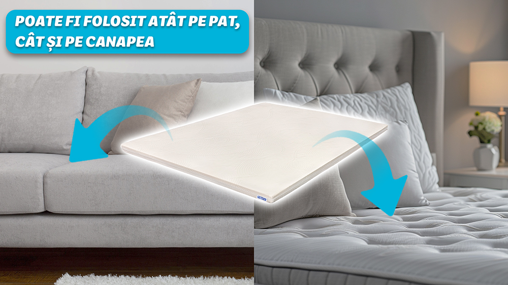 Topper 100% Memory - 3,5 Cm, Aloe Vera, Ergomed