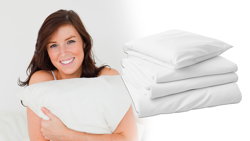 Lenjerie De Pat 100% Bumbac Percale, Alba