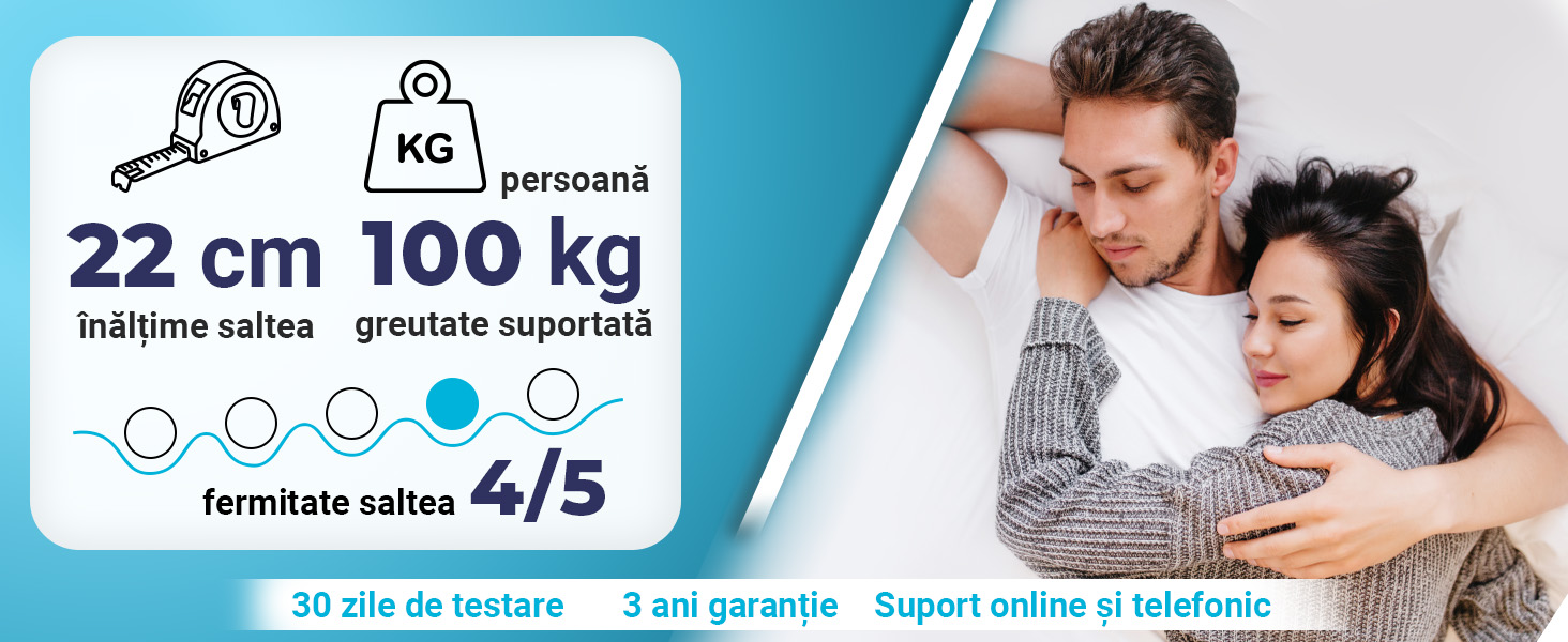 Saltea De Pat Cu Arcuri Pocket, 140×190 – Pocket Essential, 22 Cm - 2 Saltea De Pat Cu Arcuri Pocket– Pocket Essential, 22 Cm